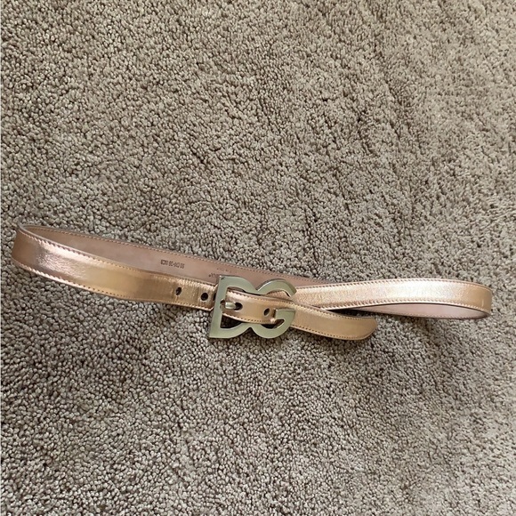Authentic Dolce & Gabbana first line DG logo light golden pink belt 90cm/36 inch - Picture 3 of 7